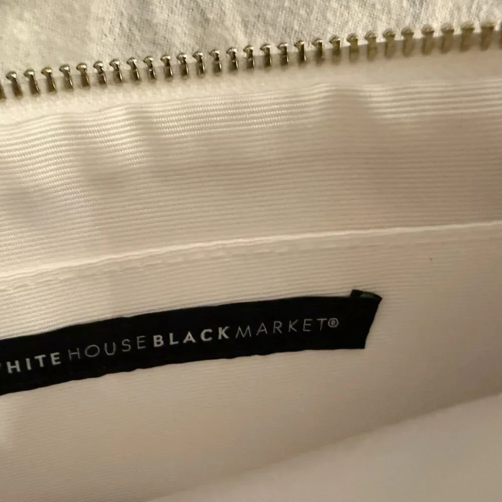 White House Black Market, floral and studded clutch. - Picture 3 of 7